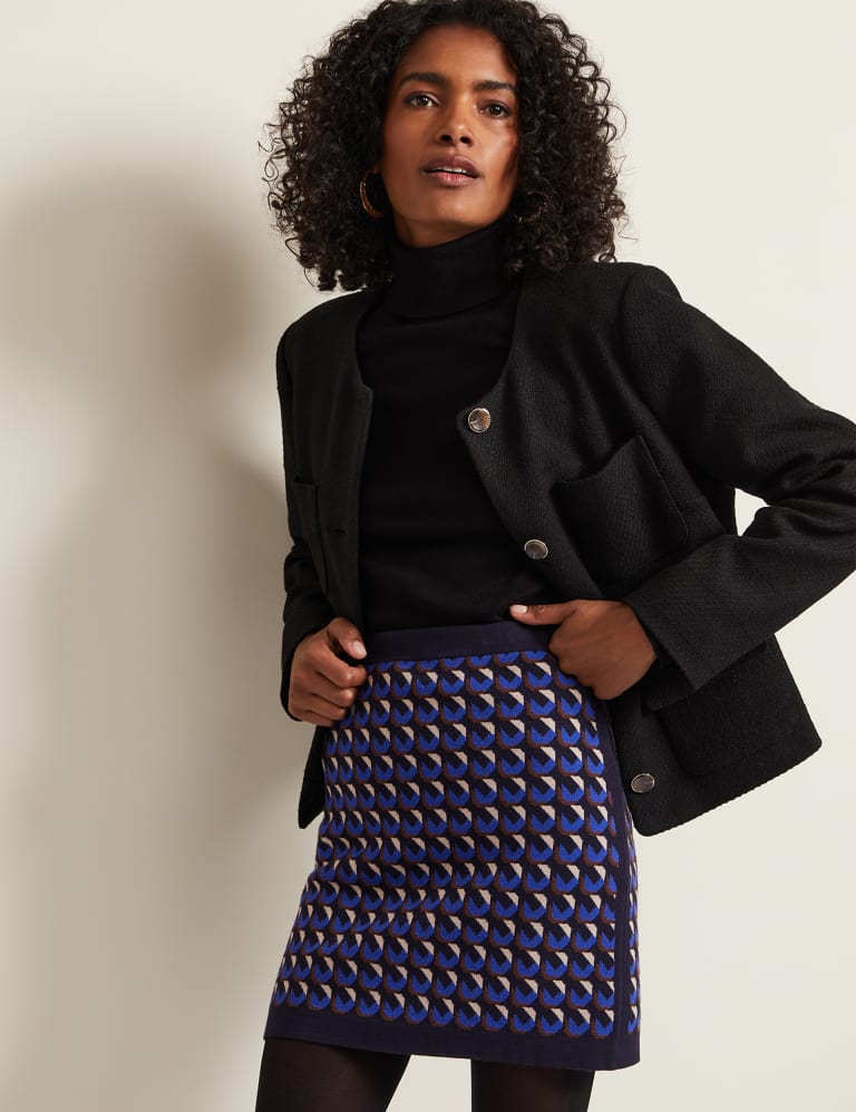 Geometric Knitted Mini Skirt