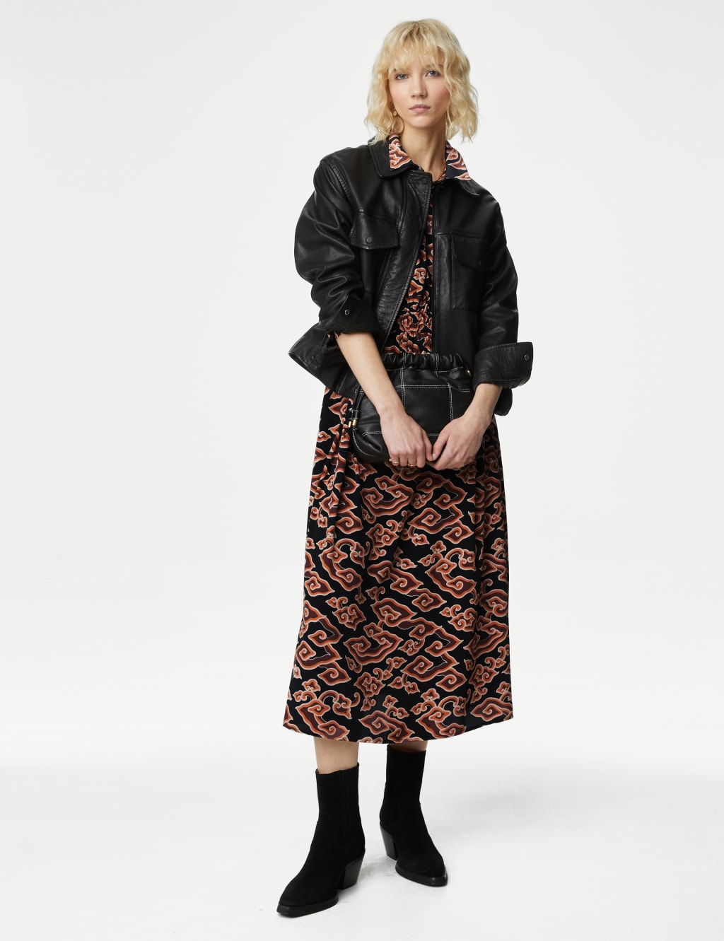 Geometric Midaxi Shirt Dress Per Una M S