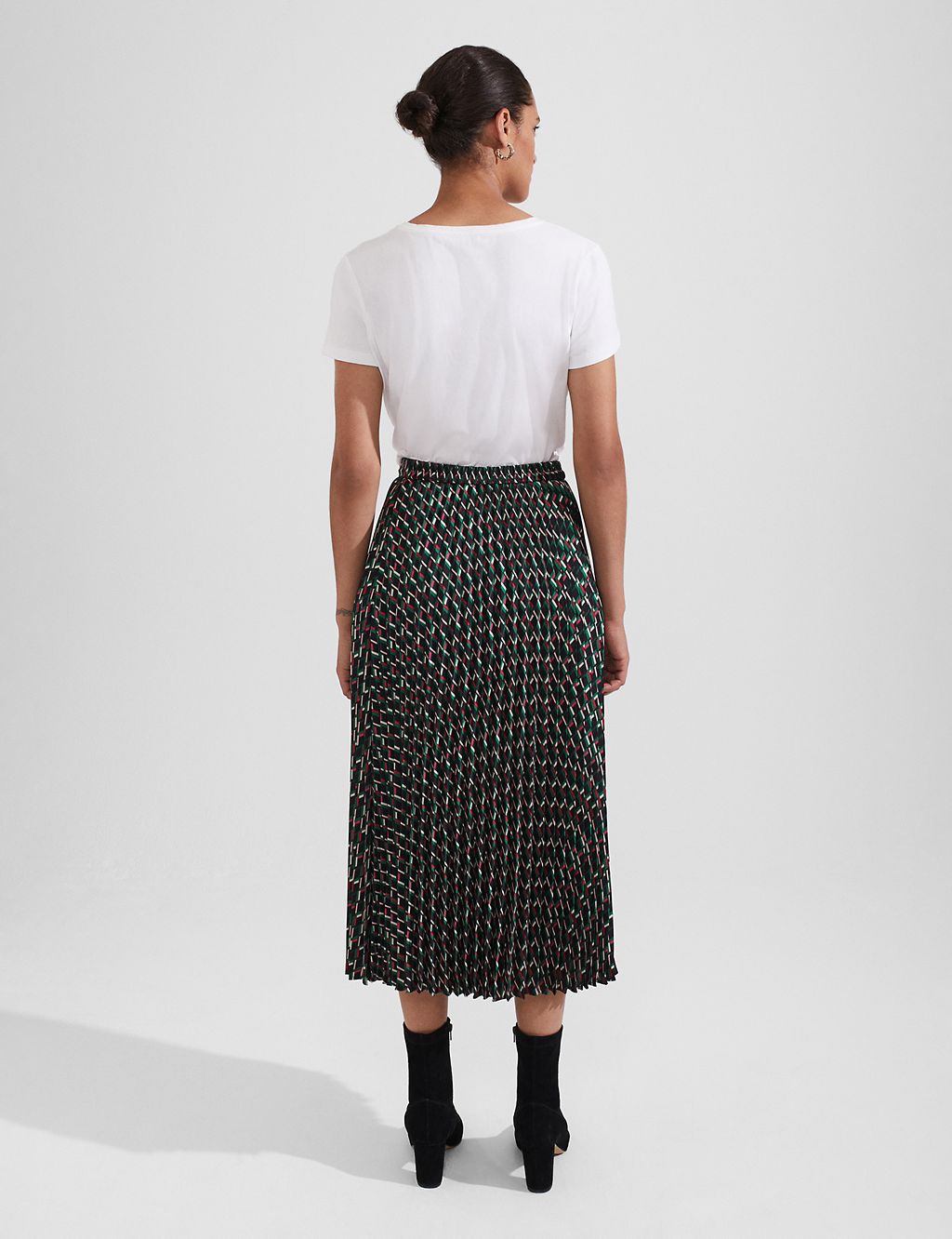 Geometric Pleated Midi A-Line Skirt | HOBBS | M&S