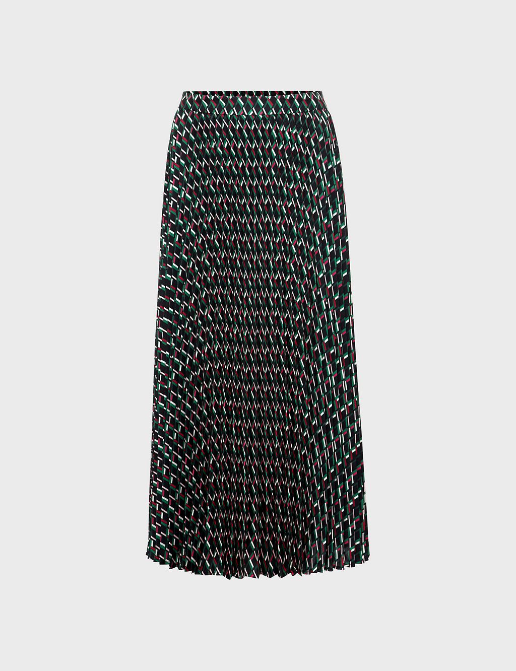 Geometric Pleated Midi A-Line Skirt | HOBBS | M&S