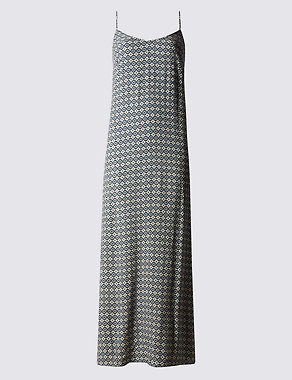 Geometric Print Slip Maxi Dress Image 2 of 3