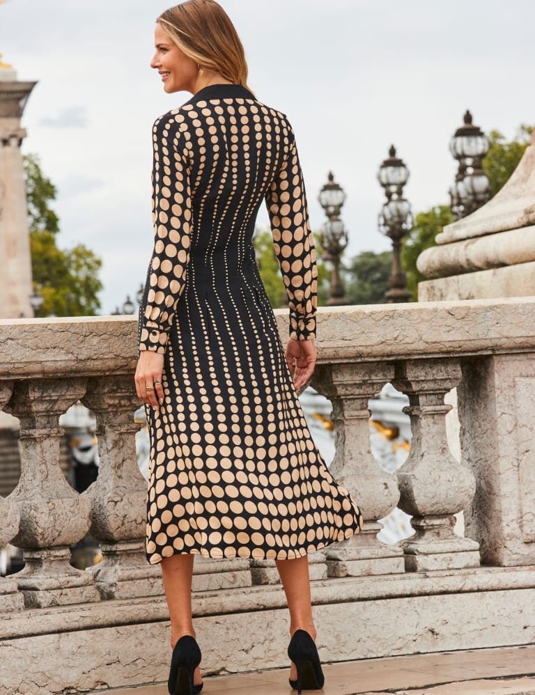 Spot print midi dress deals