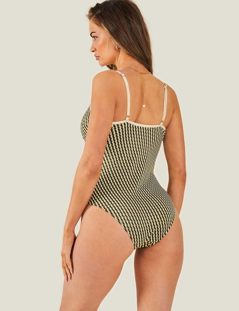 Geometric V-Neck Swimsuit 3 of 3