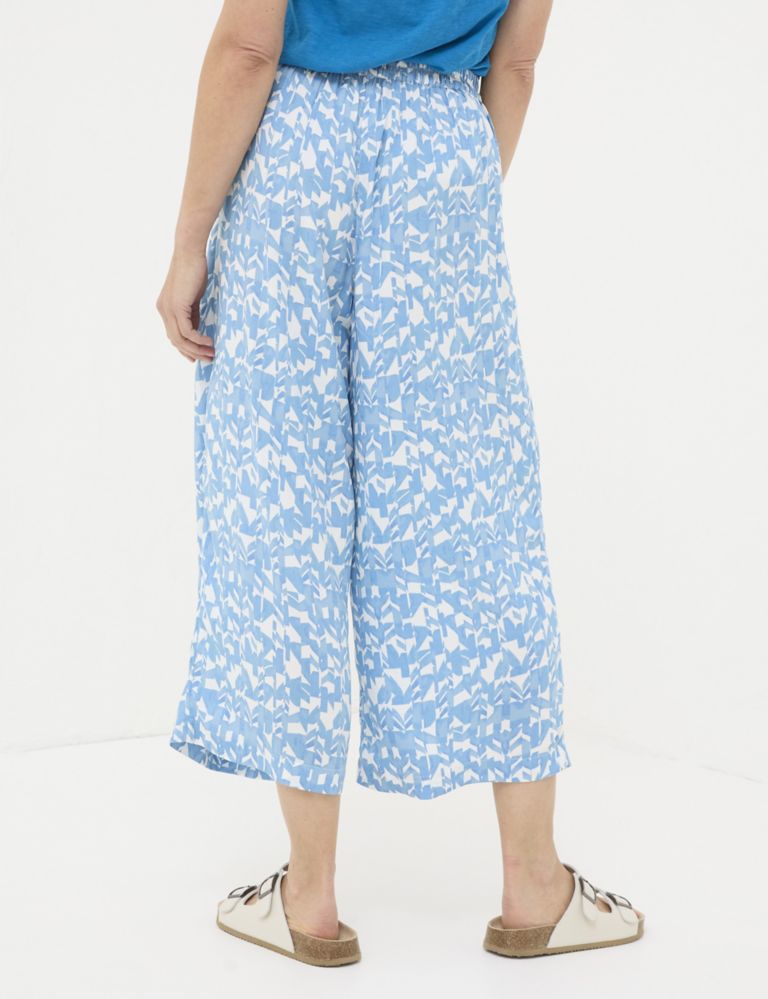 Geometric Wide Leg Cropped Trousers 3 of 5