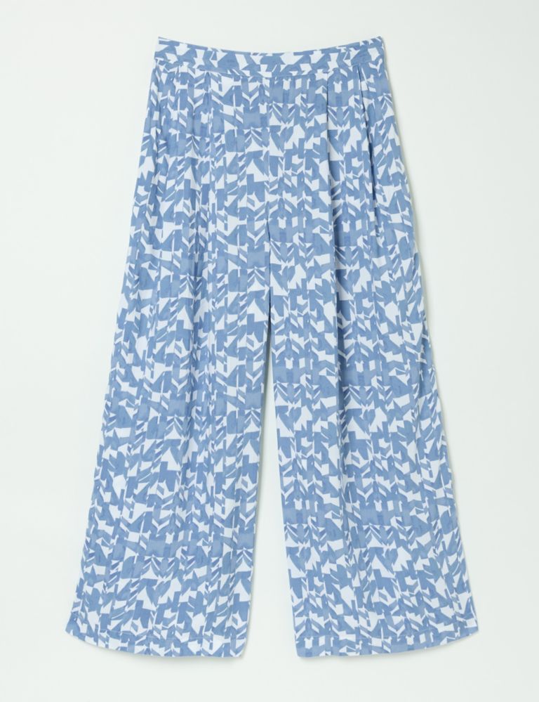 Geometric Wide Leg Cropped Trousers 2 of 5