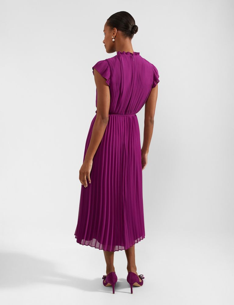 Georgette Pleated Midaxi Waisted Dress 3 of 9