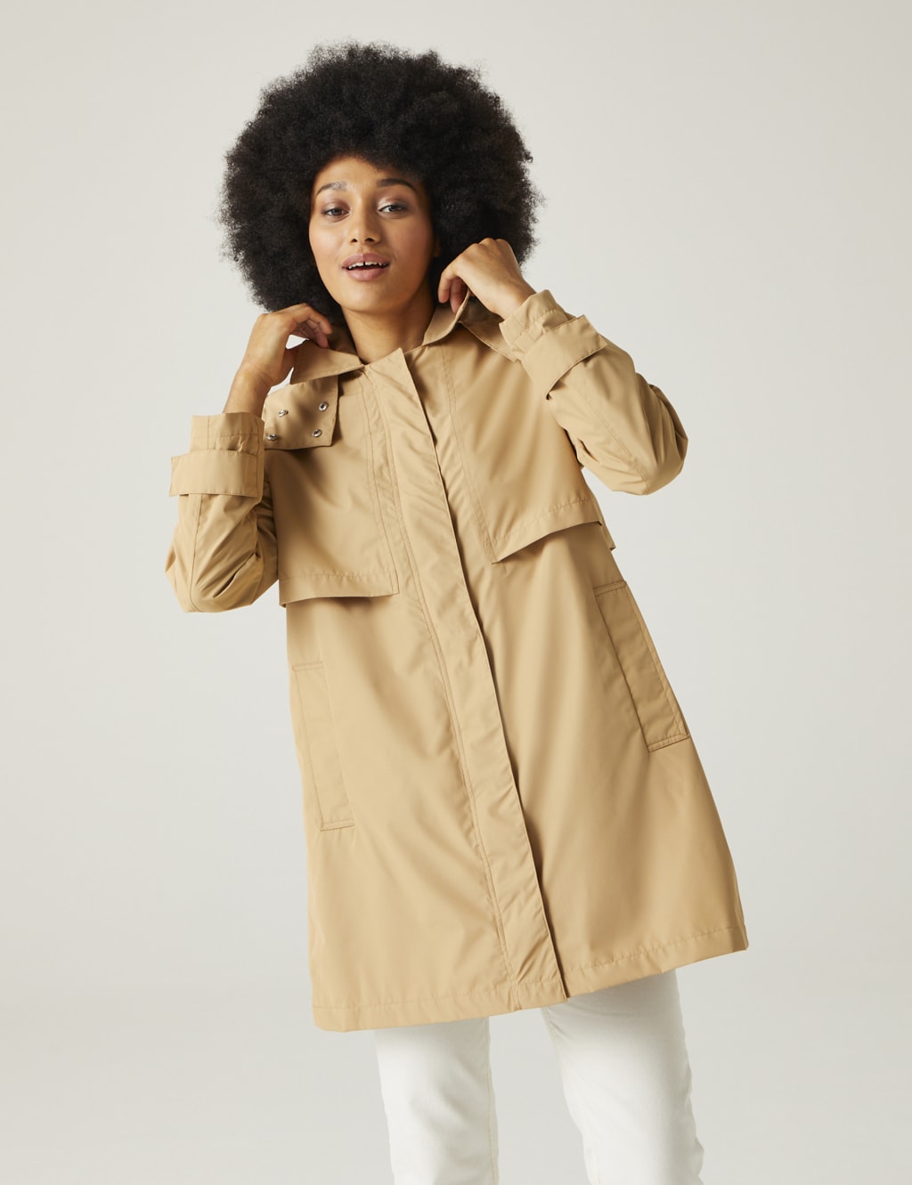 Hooded Funnel Neck Raincoat Regatta M&S