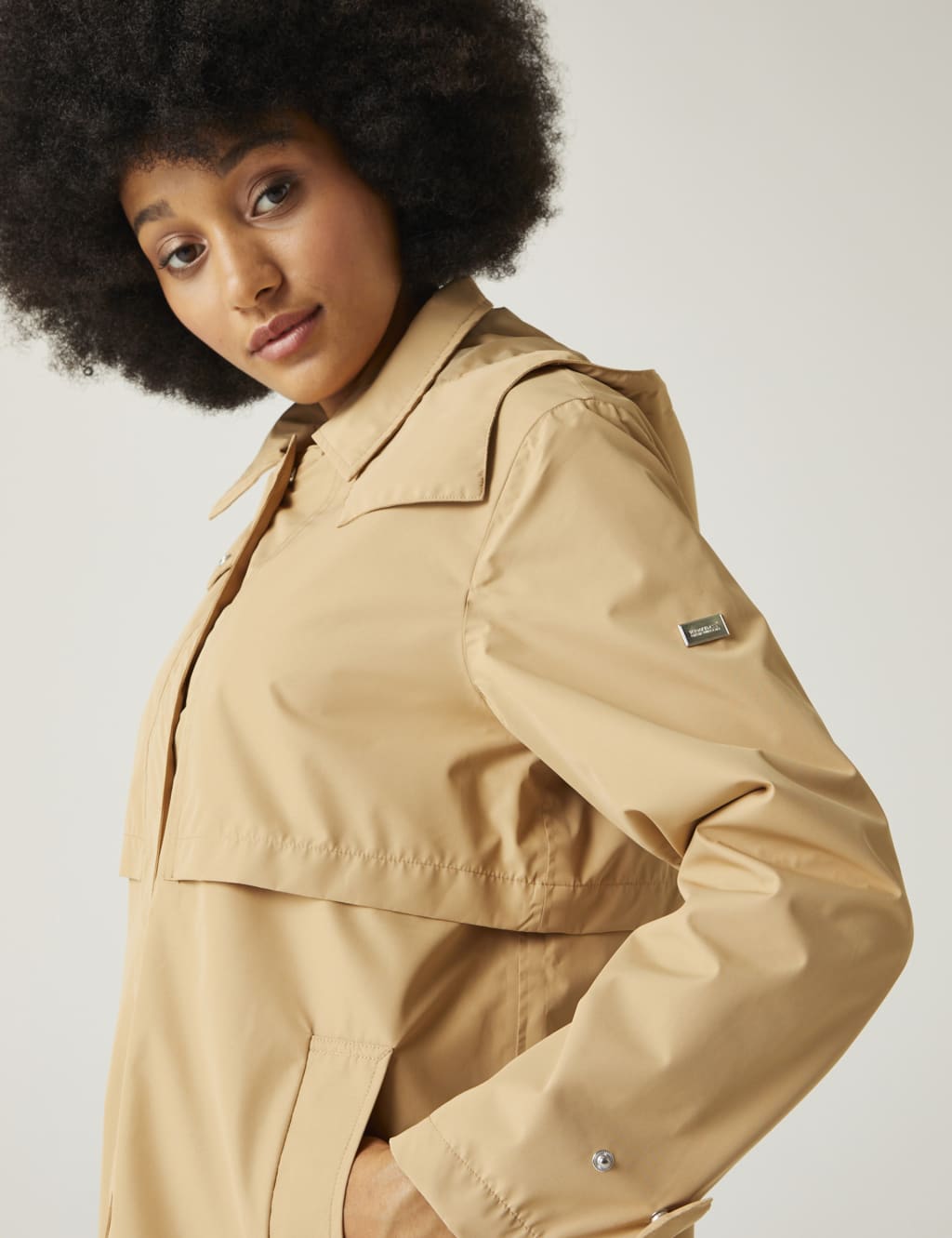 Hooded Funnel Neck Raincoat Regatta M&S