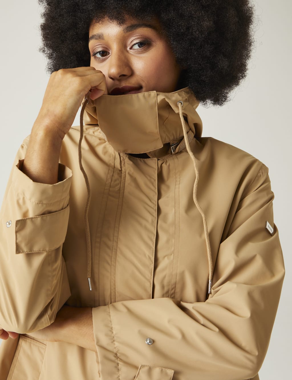 Hooded Funnel Neck Raincoat Regatta M&S