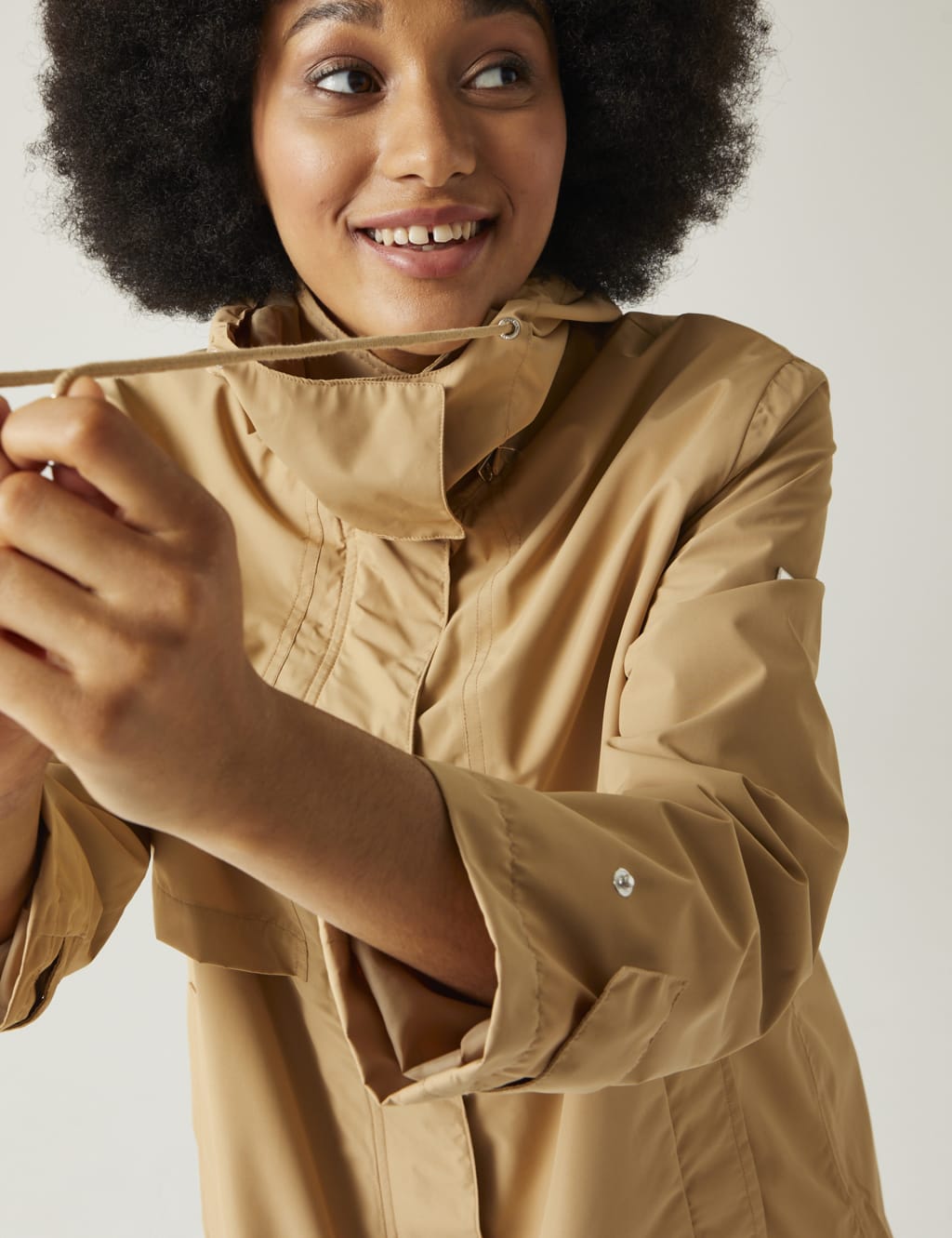 Hooded Funnel Neck Raincoat Regatta M&S