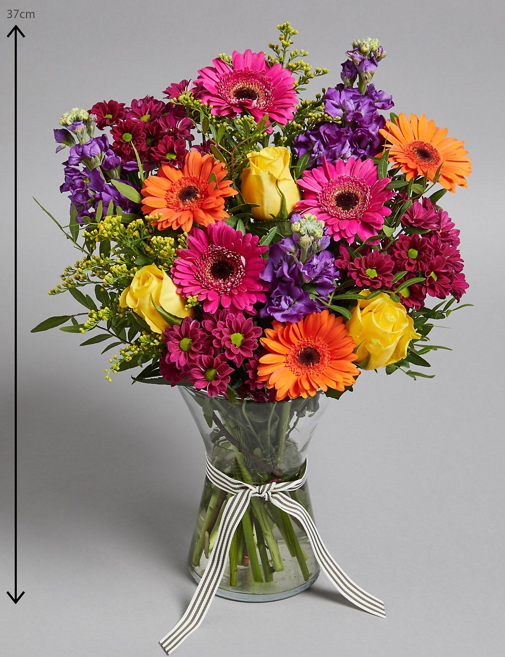 Germini & Stocks Bouquet with Vase 2 of 6