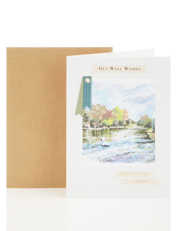 Get Well River Scene Greetings Card Image 1 of 2