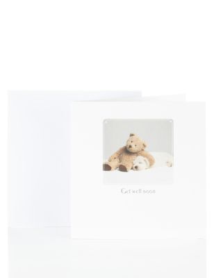 Get Well Soon Teddy Bear Card Image 1 of 1