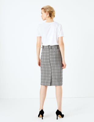 Gingham Pencil Skirt M S Collection M S