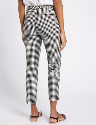 gingham capri trousers