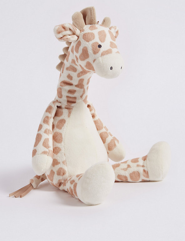 Marks & Spencer beige neutral giraffe flat comforter doudou blankie soft toy M&S 