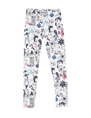 Girl Theme Print Leggings with StayNEW™ (5-14 Years) Image 2 of 3
