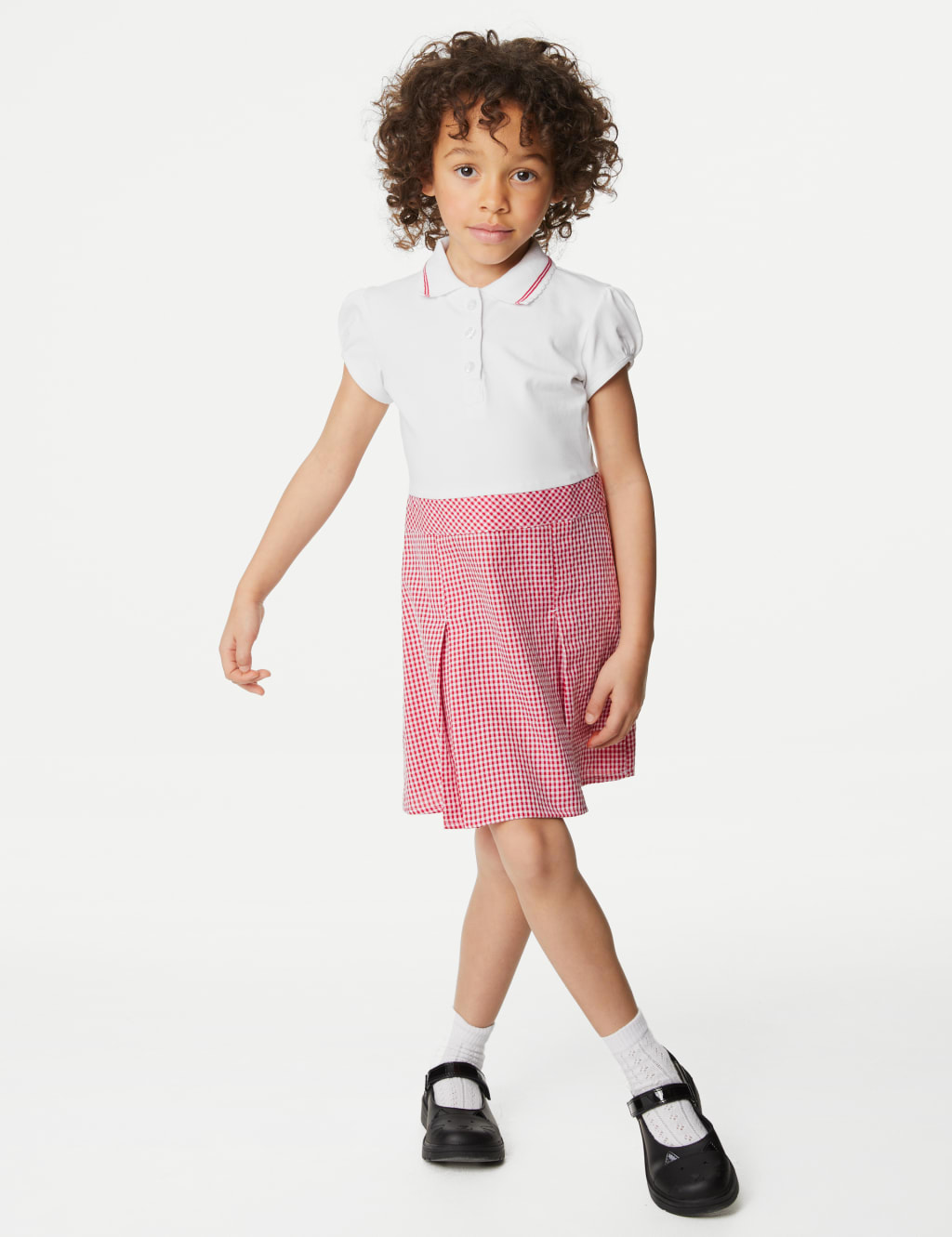 Girls' 2 in 1 Gingham Pleated School Dress (2-14 Yrs) 3 of 5