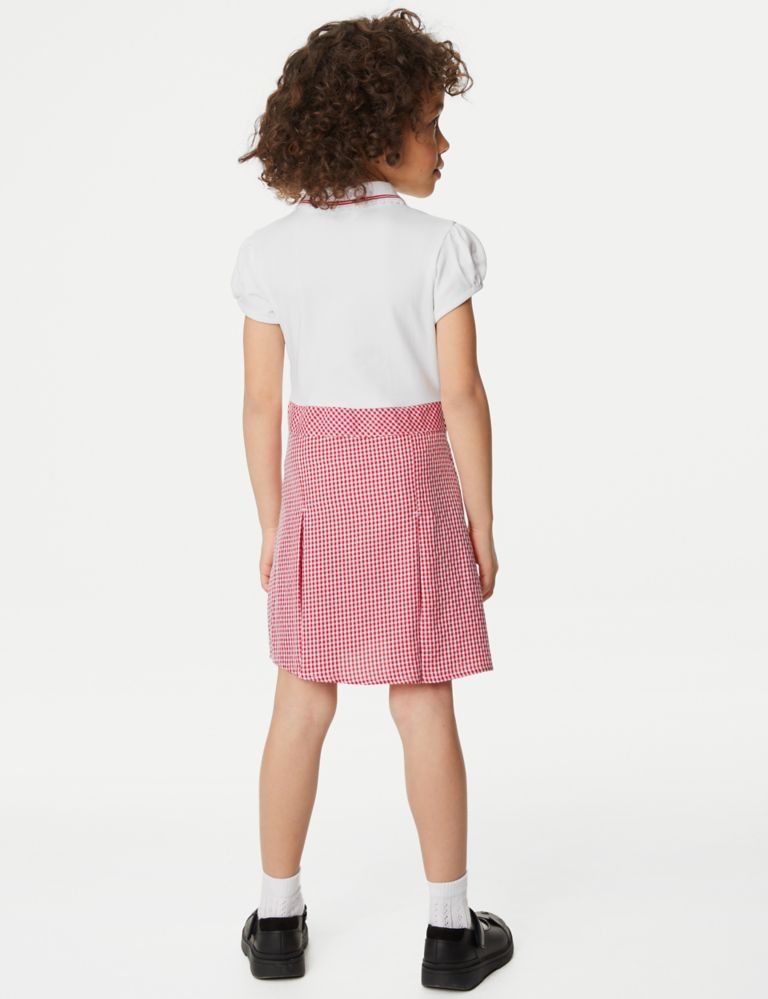 Girls' 2 in 1 Gingham Pleated School Dress (2-14 Yrs) 4 of 5