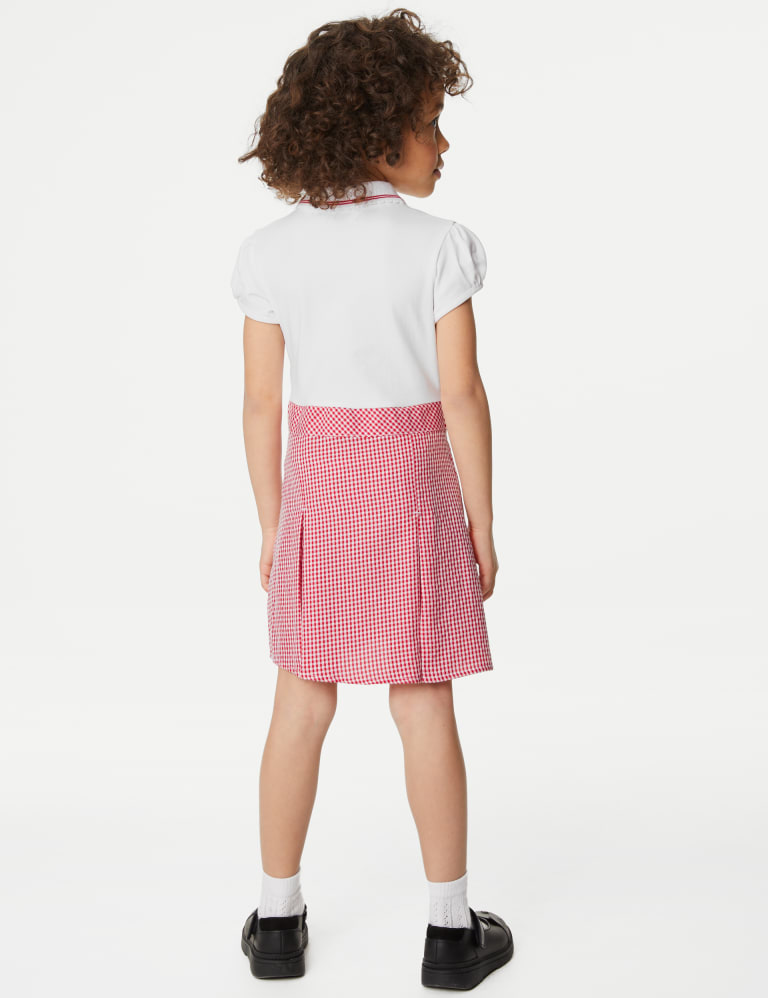 Girls' 2 in 1 Gingham Pleated School Dress (2-14 Yrs) 4 of 5