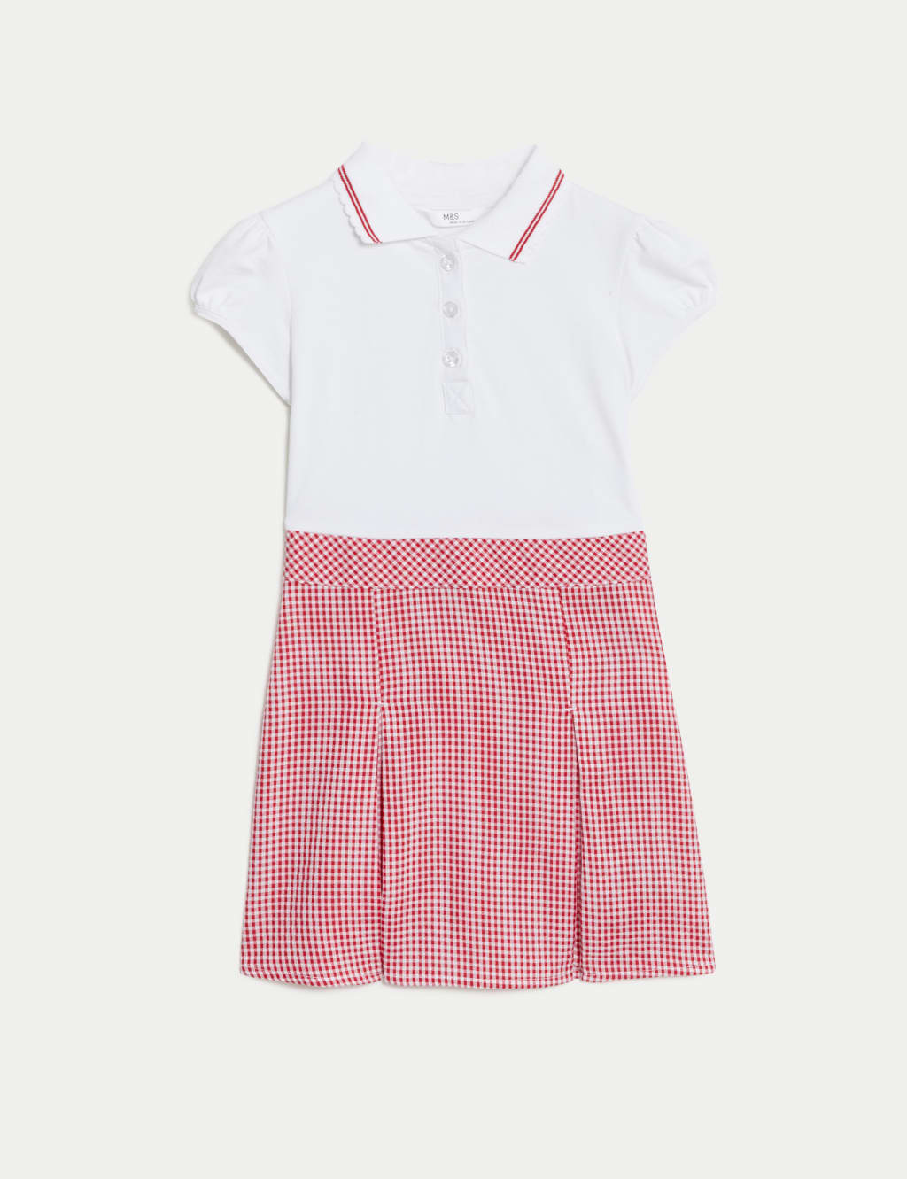 Girls' 2 in 1 Gingham Pleated School Dress (2-14 Yrs) 1 of 5