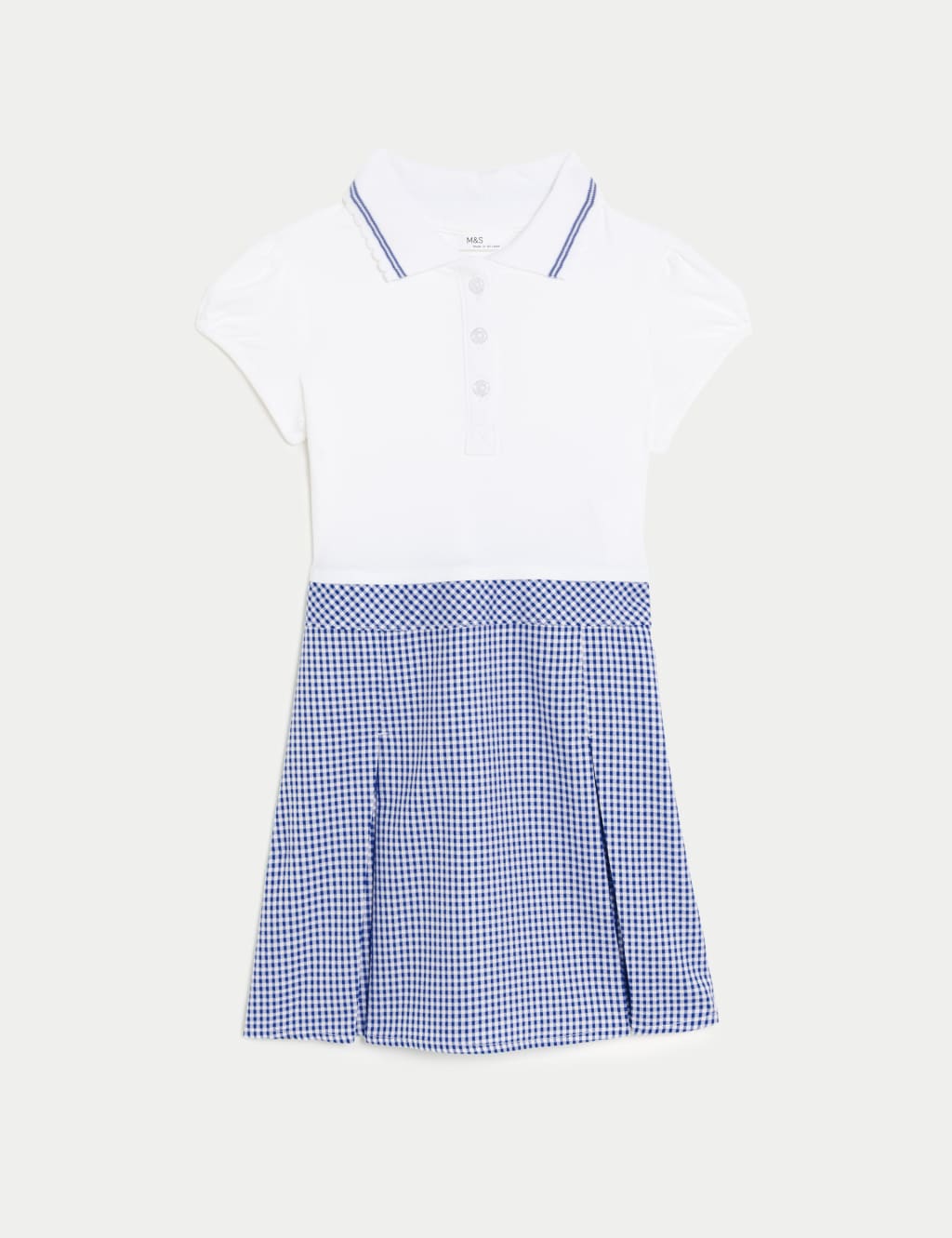 Girls' 2 in 1 Gingham Pleated School Dress (2-14 Yrs) 1 of 5