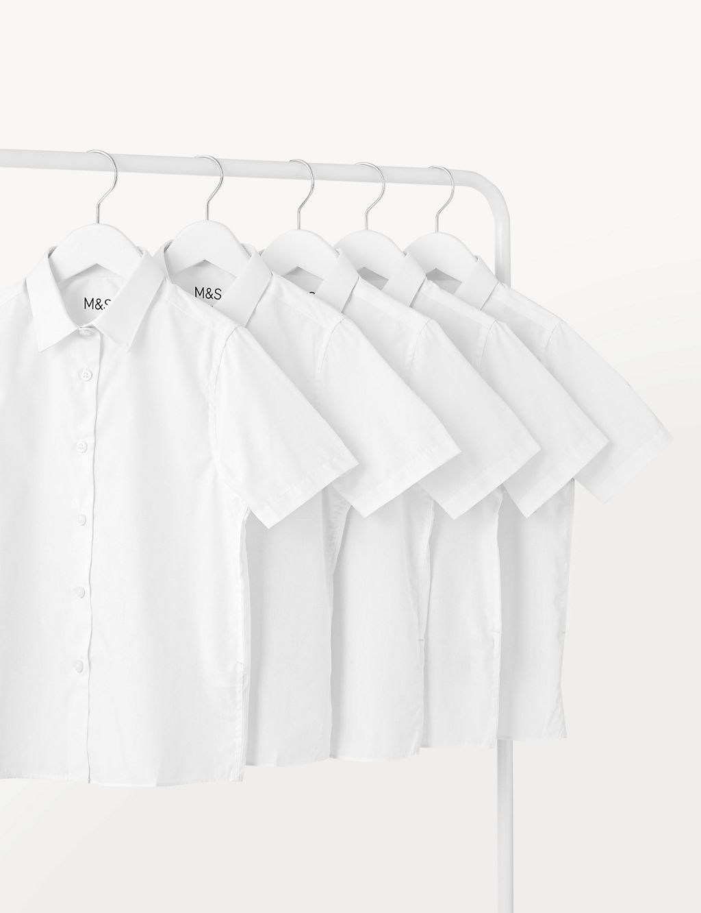 Girls' 5pk Regular Fit Easy to Iron School Shirts (2-18 Yrs) 1 of 5