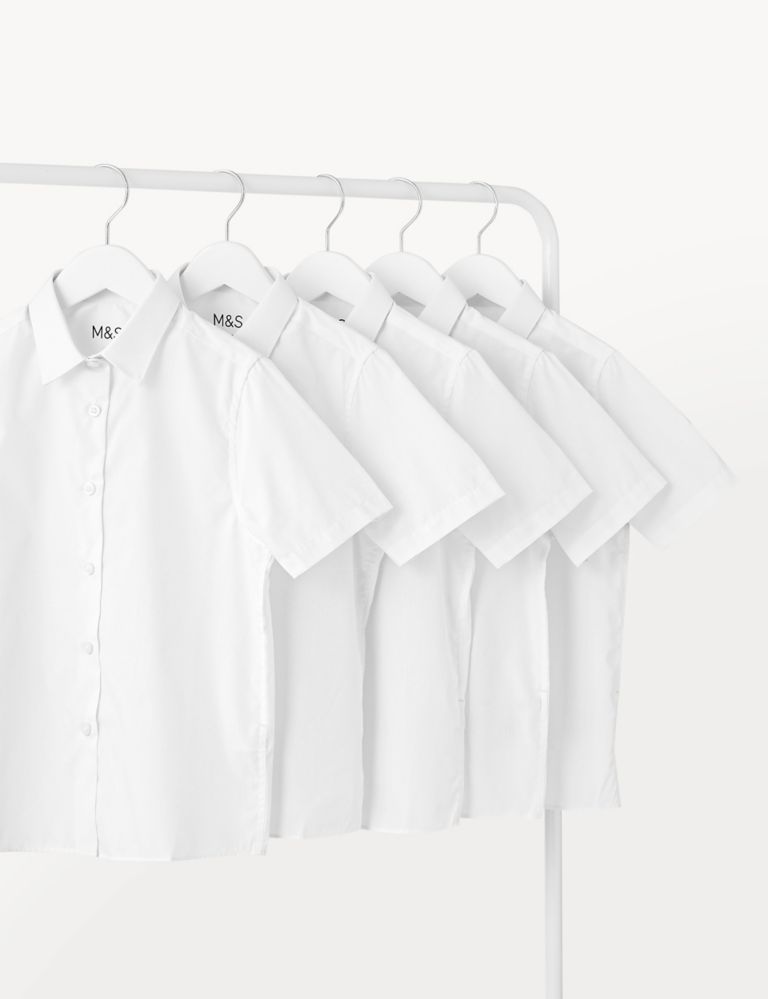 Girls' 5pk Regular Fit Easy to Iron School Shirts (2-18 Yrs) 2 of 5