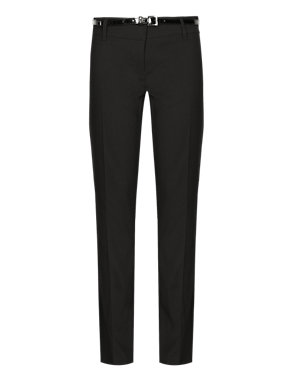 Girls' Adjustable Waist Skinny Fit Belted Trousers with Stormwear+™ (Older Girls) Image 2 of 6
