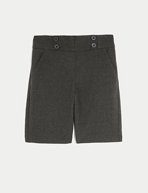 Girls' Button Front School Shorts (2-16 Yrs) Image 2 of 5
