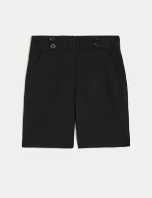 Girls' Button Front School Shorts (2-16 Yrs) Image 2 of 4