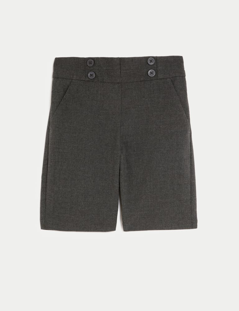 Girls Button Front School Shorts 2 16 Yrs