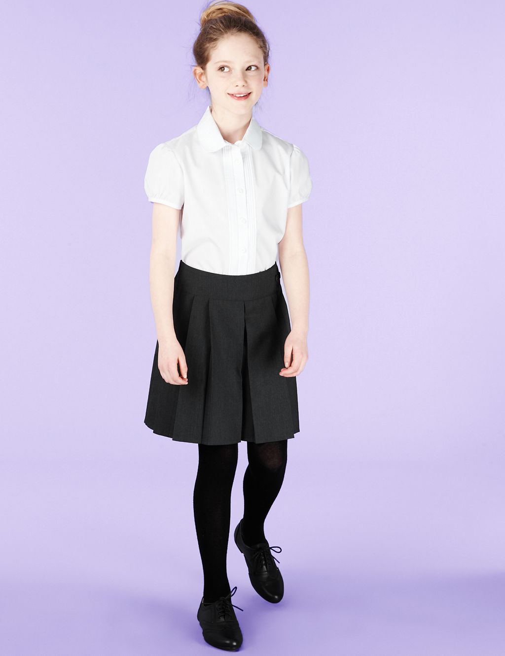 Girls' Button Waist Pleat Skirt with Stormwear+™ 6 of 7
