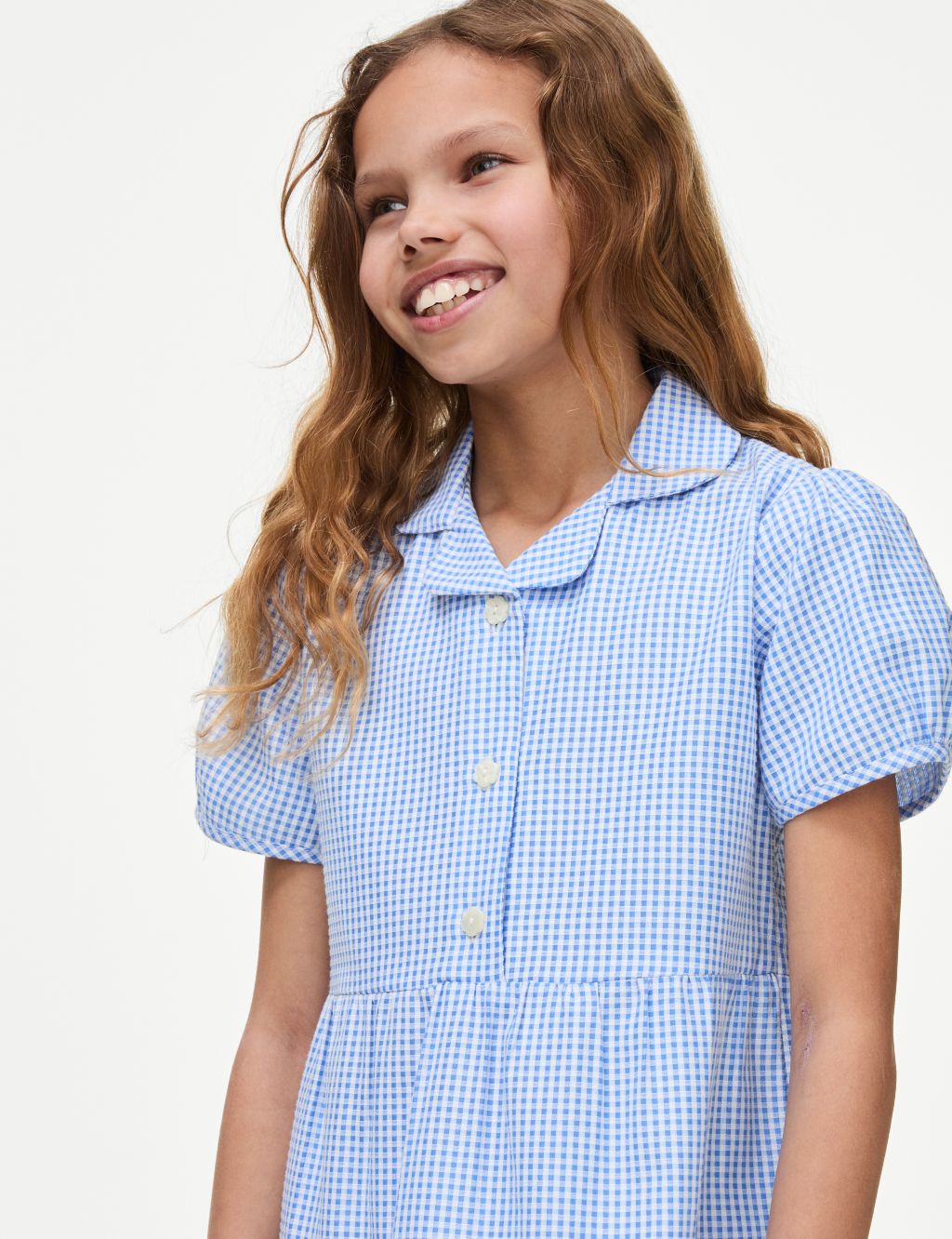 Girls' Cotton Rich Tiered School Dress (2-14 Years) 2 of 5