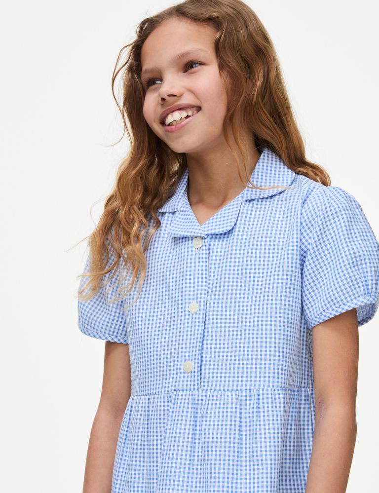 Girls' Cotton Rich Tiered School Dress (2-14 Years) 3 of 5