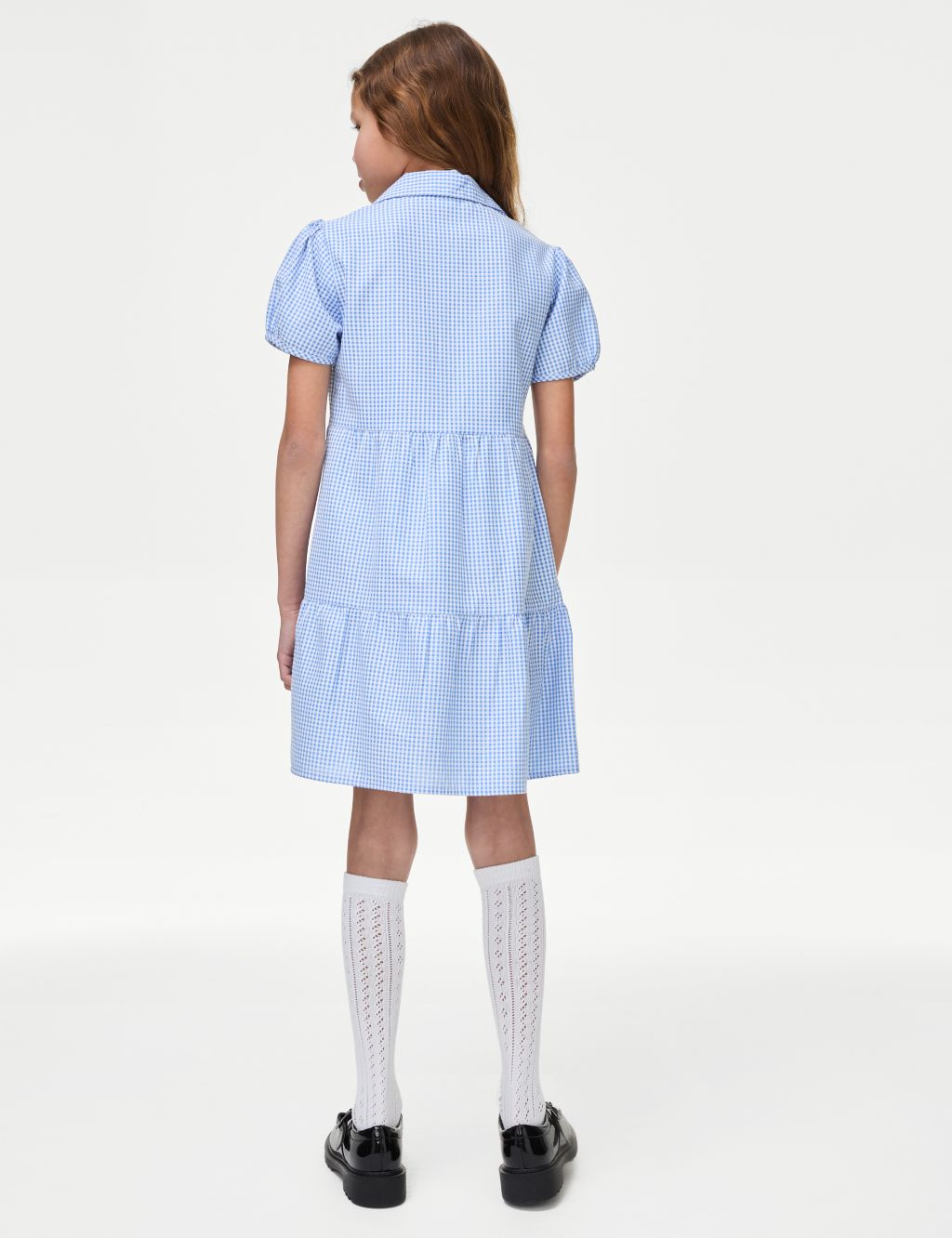 Girls' Cotton Rich Tiered School Dress (2-14 Years) 4 of 5