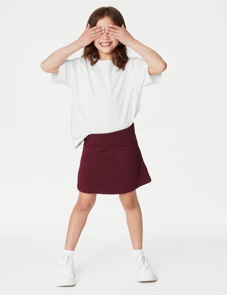 Girls' Cotton with Stretch Sports Skorts (2-16 Yrs) 1 of 6