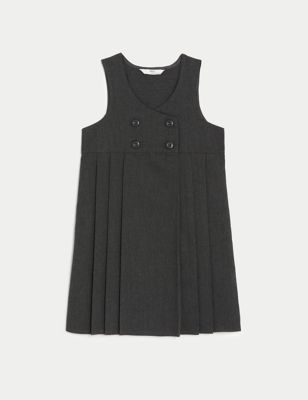 Girls' Double Breasted School Pinafore (2-12 Yrs) Image 2 of 5