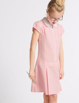 Girls' Gingham Pleated Dress Image 1 of 4