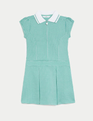 Girls' Gingham Pleated School Dress (2-14 Yrs) Image 2 of 5