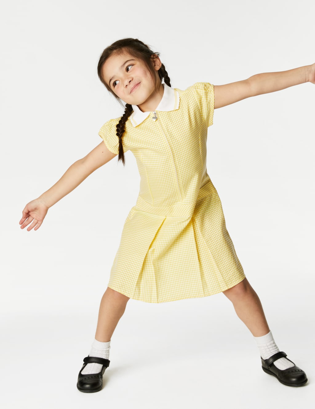 Girls' Gingham Pleated School Dress (2-14 Yrs) 3 of 5