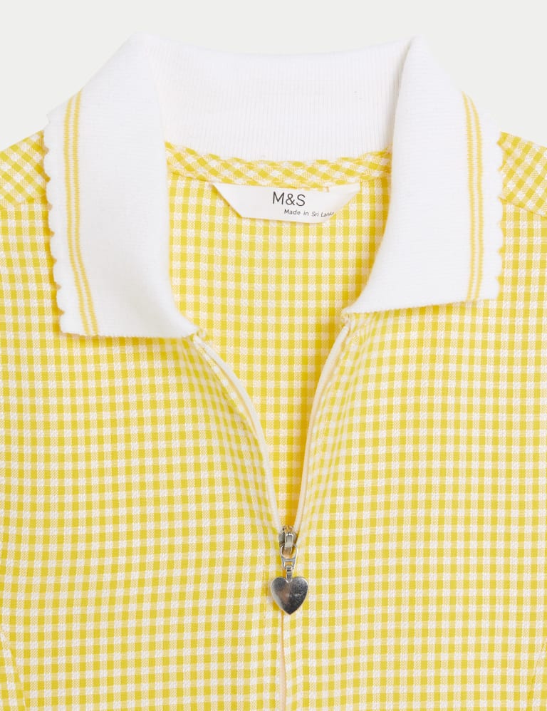 Girls Gingham School Playsuit 2 14 Yrs