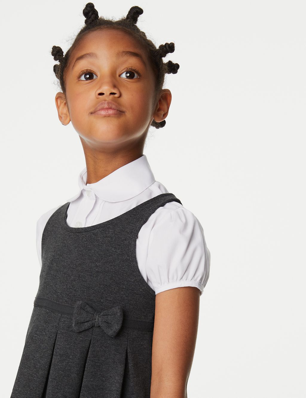 Girls' Jersey Bow School Pinafore (2-12 Yrs) 2 of 6
