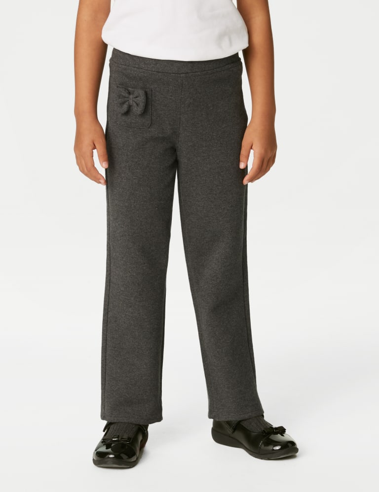 Girls Mid Grey School Trousers - Broadbridges