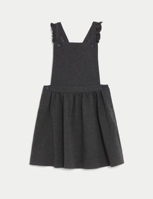Girls' Jersey Frilled School Pinafore (2-12 Yrs) Image 2 of 5