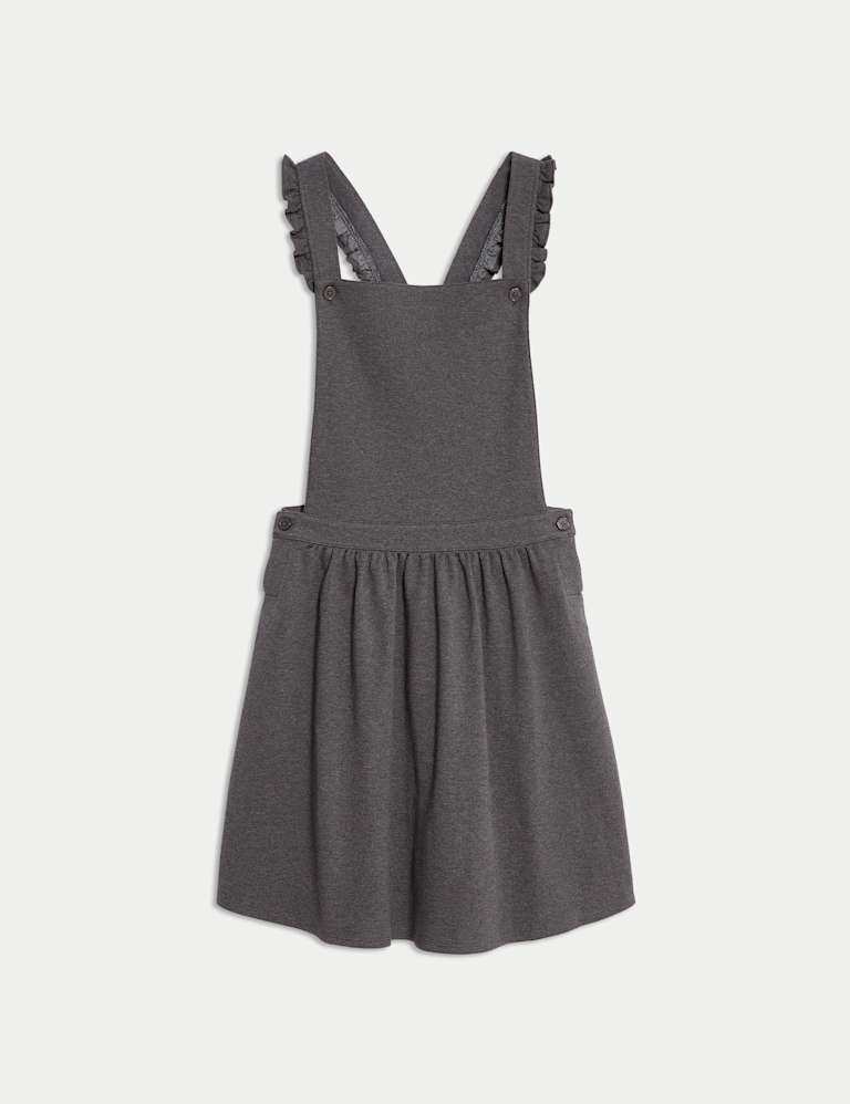 Girls' Jersey Frilled School Pinafore (2-12 Yrs) 2 of 4