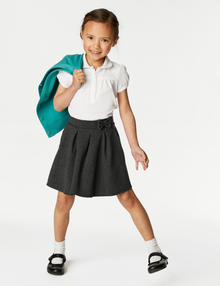 Girls' Jersey Pleated School Skirt (2-14 Yrs) | M&S Collection | M&S