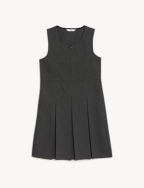 Girls' Longer Length Pleated School Pinafore (2-12 Yrs) Image 2 of 5