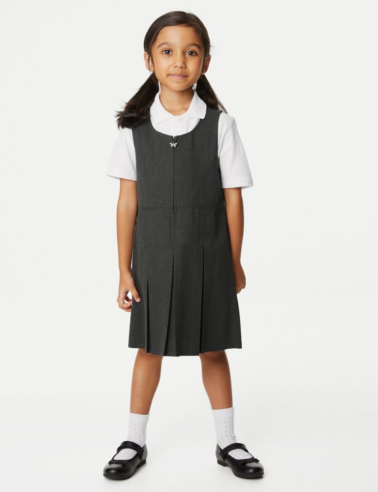 Girls' Longer Length Pleated School Pinafore (2-12 Yrs) 1 of 5
