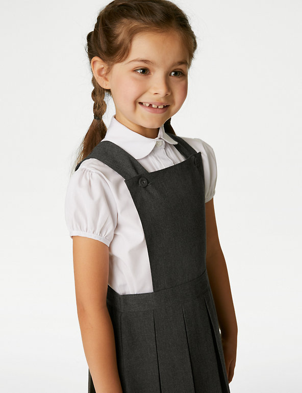 Marks & Spencer Uniform Girl's Pleat Grey School Pinafore Plus Fit  6-7 Years 
